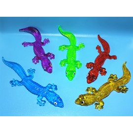 5Pack Super Stretch Sticky Lizard Mochi Squishy Toys,Soft Stress Relief Fidget Toys, Goodie Bag Stuffers,Classroom Prizes,Birthday Gifts,Party Favors (Transparency Series)