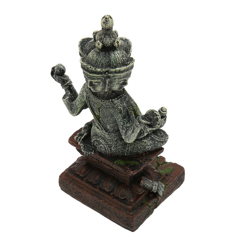 Aquarium Buddha Statue Decoration Resin Aquascaping Fish Tank Meditating Buddha
