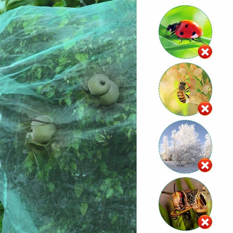 2pcs 10ftx10ft Large Fruit Tree Netting Bags, Bird Netting Cover