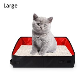 Foldable Cat Litter Tray, Portable Waterproof Cat Litter Tray, Cat Litter Tray, Travel Cat Litter Tray, for Outdoor Travel with Pets, 50 x 40 cm, Red