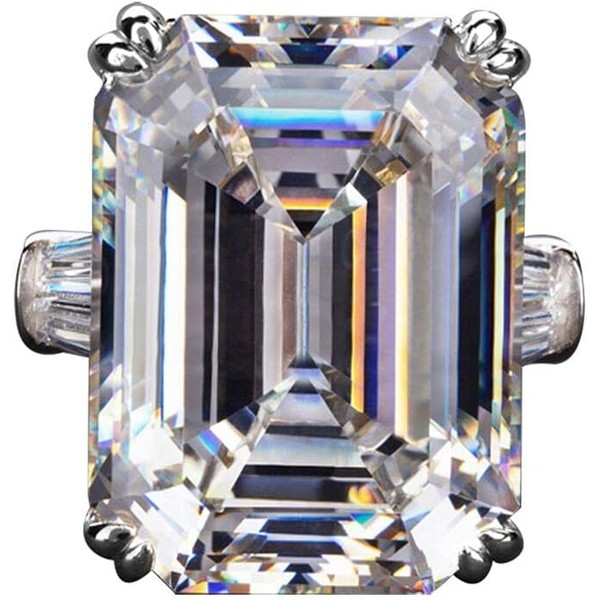 FZO Fashion Zircon Ring 925 Sterling Silver CZ Ring Princess