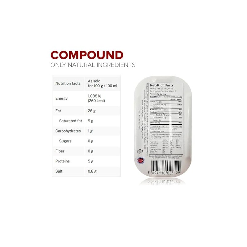 Wild Cod Liver Canned From Iceland 4.06oz pack of 4