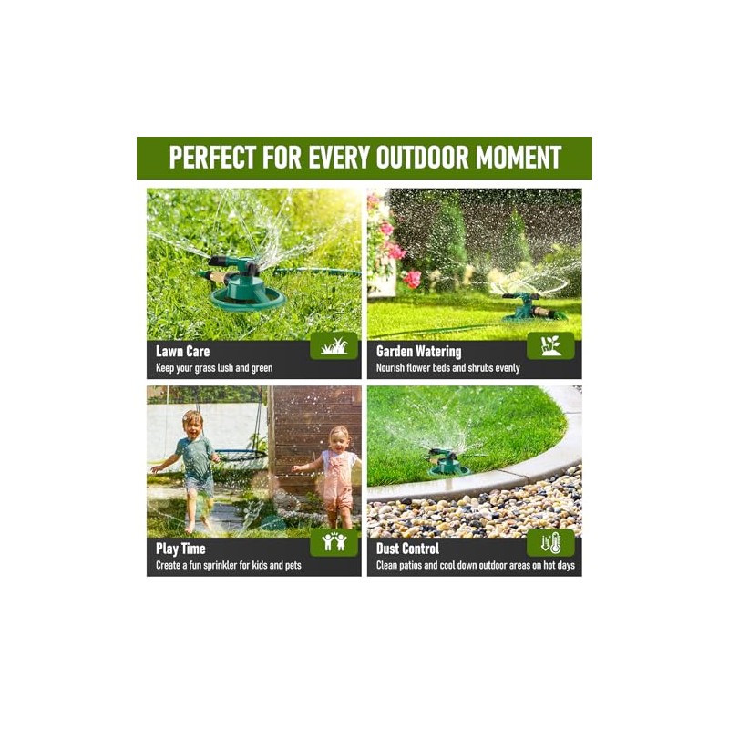 360° Rotating Lawn Sprinkler System for Efficient Watering