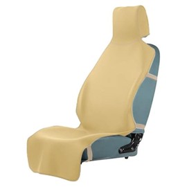 SECELES 1Pc Erweitertes Wasserdichtes Autositzbezge Handtuch mit 3 Schnallenriemen, Premium Universal Neoprene rutschfeste Rckseite Fleckabweisender Waschbar Autoschutz Sitzauflage fr SUV Dog Kind (Beige)