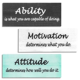 Inspirational Wall Decor for Office, Ability Sign Motivational Wall Decor with Sayings, Acrylic Inspirational Wall Art, Positive Wall Signs for Office Work