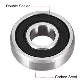 uxcell 609-2RS Deep Groove Ball Bearing 9mm x 24mm x 7mm Double Sealed High Carbon Steel Z1 Bearings 8pcs