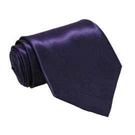 Soophen NEW Mens Necktie SOLID Satin Neck Tie Dark Purple