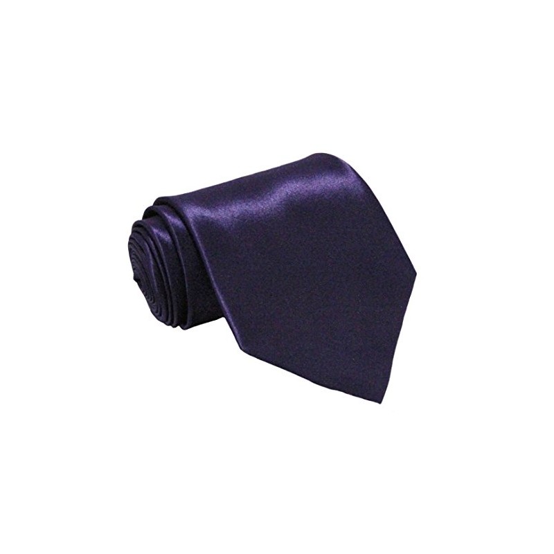 Soophen NEW Mens Necktie SOLID Satin Neck Tie Dark Purple