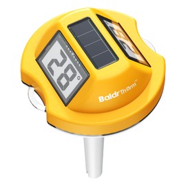 BaldrTherm Solar-Powered Floating Pool Thermometer, High Precision, Dual-Sided Anti-Fog Display for Pools, Spas & Aquariums(Yellow)