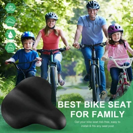 Roguoo Bike Seat, Most Comfortable Bicycle Seat Memory Foam Waterproof Bicycle Saddle for Men Women-Dual Shock Absorbing-Best Stock Bicycle Seat Replacement for Mountain Bikes, Road Bikes (Black)