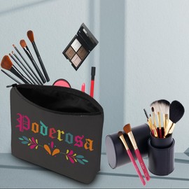 PWHAOO Latina Power Makeup Bag Poderosa Cosmetic Bag Latina Empowerment Gift Chingona Spanish Gift (Poderosa B)