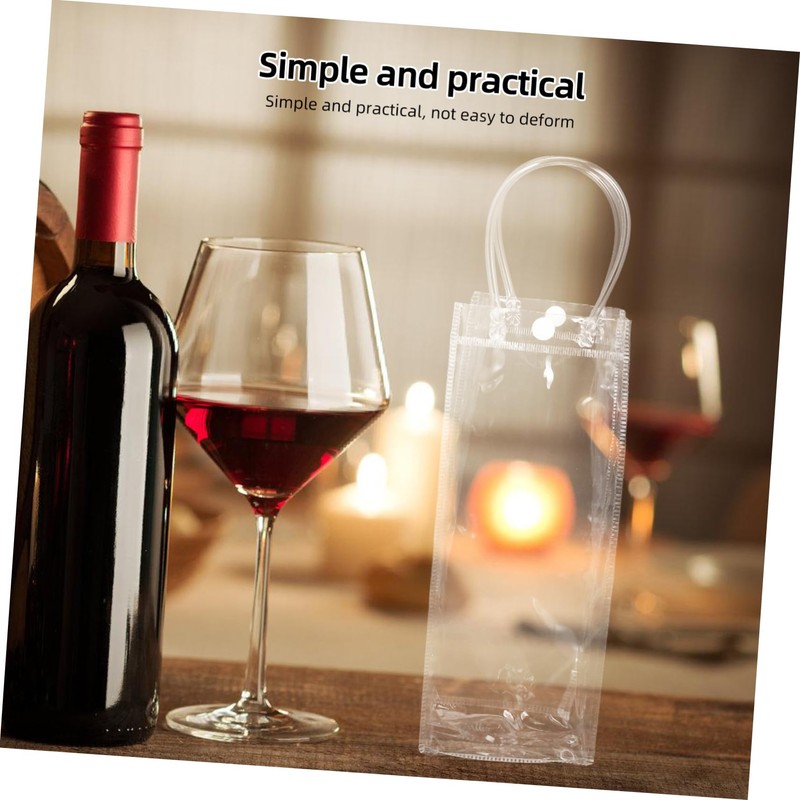 LIFKOME 5 Pcs Portable Ice Wine Bags Reusable PVC Beverage