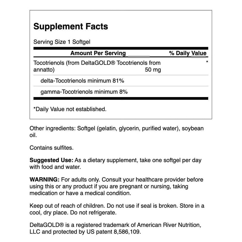 Swanson Deltagold Tocotrienols - Annatto & Vitamin E Tocotrienols -