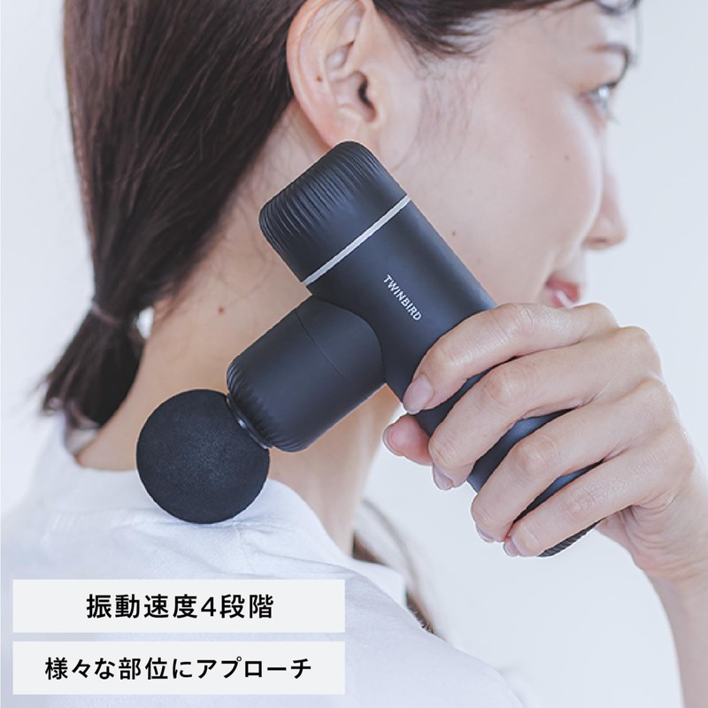 Twin Bird SH-2685B Massage Gun, Handy Gun, USB Charging, 4