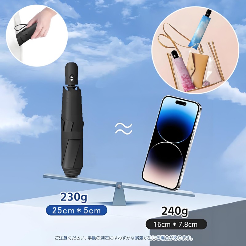 Amepanda Lightweight Folding Umbrella, New 2025 Release, Adult, Full Shade,