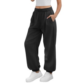 ATHMILE Sweatpants Women Baggy Wide Leg Pants Workout Gym Active High Waisted Comfy Joggers for Women Fall Clothes 2025 Black