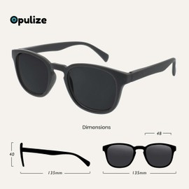 Opulize Pop Sunreading Glasses Classic Retro Round Chunky Frame Spring Hinges Scratch Resistant Tinted Lens UV400 Protection Matt Grey Mens Womens S2-7 +2.50