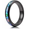 083 Base Women's Ring, Tungsten Ring, Natural Abalone Shell, 0.16