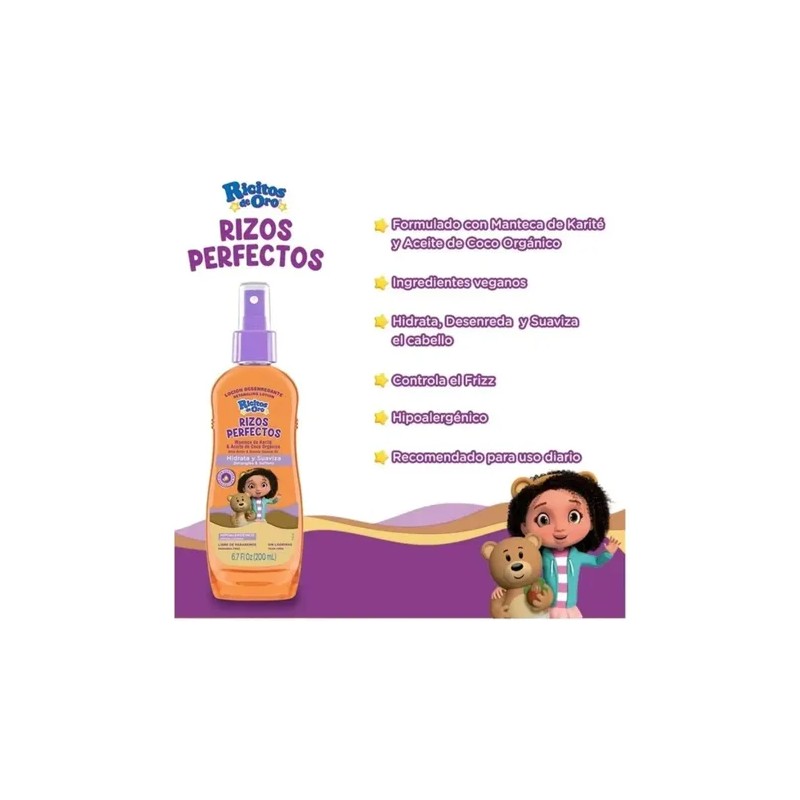 Set Rizos Perfectos Ricitos De Oro Crema Peinar+desenredante