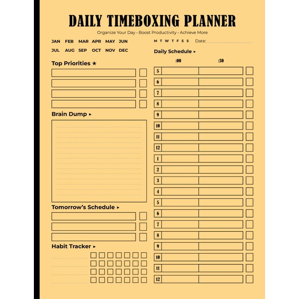 Daily Timeboxing Planner: Daily Schedule, Habit Tracker, and Weekly Review