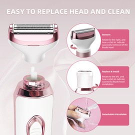 Electric Razors for Women, 4 in 1 Electric Women Shaver, Face Shavers Eyebrow Legs Armpit Bikini Area Pubic Underarms, Painless Facial Hair Removal Ladies Body Razors Set