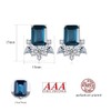 Gdirection 925 Sterling Silver CZ Zircon Simulated London Blue Topaz