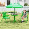 Costzon Kids Picnic Table, Kids Outdoor Table with 2 Folding