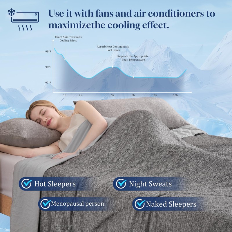 VK VK·LIVING Cooling Comforter King Size, Summer Cooling Blanket for