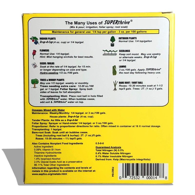 SUPERthrive Original Plant Vitamin Solution with Kelp for All Plants,