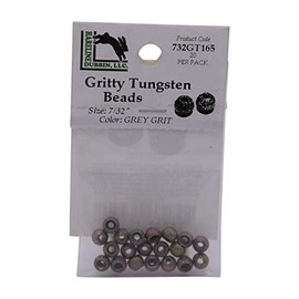 Hareline Gritty Tungsten Beads (7/64" (2.8 mm)) - Gray Grit - 20 Beads