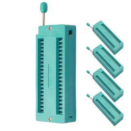 5Pcs 40Pin 2.54mm Test Universal ZIF Zip IC Test DIP Board Socket, Green