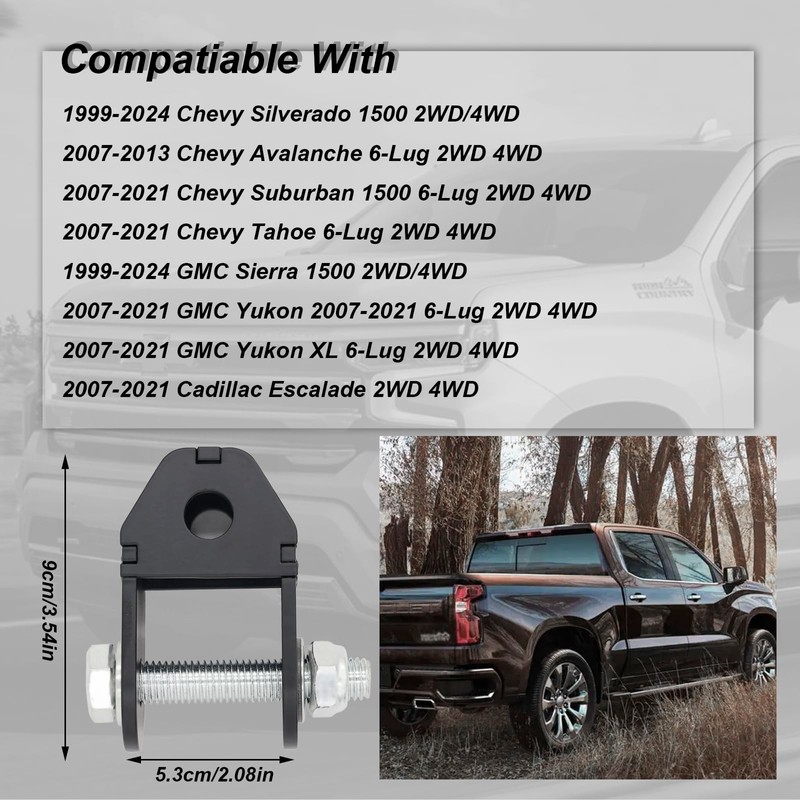 2-4" Rear Shock Extensions Rear Lift Kit for Silverado 1500