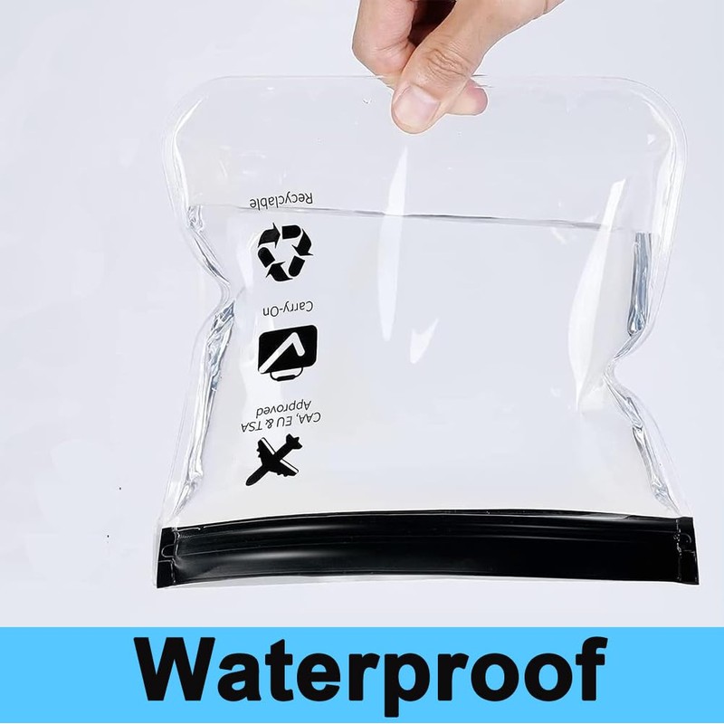 4 Pack Clear Toiletry Bag, Leakproof Airport Security Liquid Bag