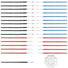 VINEST 31pcs Fine Detail Paint Brush Set for Art, Nylon Miniature Paint Brushes with Color Palette, Acrylic Small Paint Brushes for Acrylic Watercolor Oil Nail Art Model Making Line Drawing