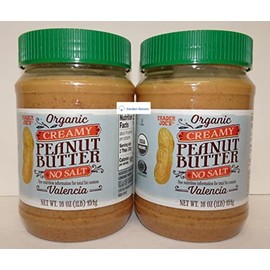 Trader Joe's2 Trader Joes Organic Creamy Peanut Butter Valencia No Salt 16oz 454g Two Bottles