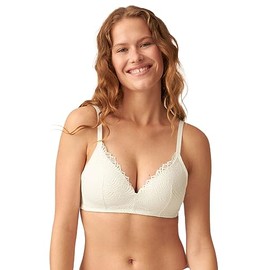 Naturana Adjustable Straps Soft Bra with High-Cut Side Panels for Support and Ease | Non-Wired Comfort for Women of All Ages and Sizes - 34 Ecru D