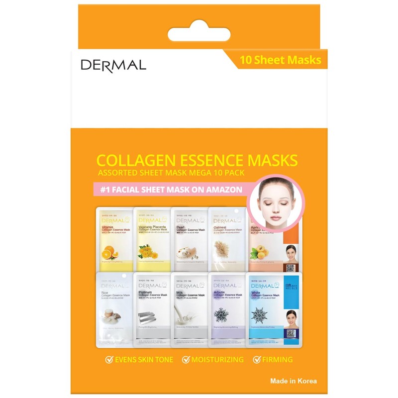 DERMAL - 10 Pcs. Brighten - Mascarillas faciales con Esencia