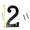 WIGANO 5.5"Hotel House Door Numbers Cast Iron Black (2 (Two))