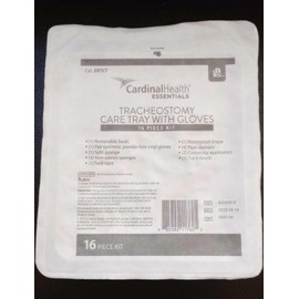CARDINAL HEALTH Tracheostomy Care Tray With Gloves; 16 Piece Kit