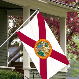 3 Ply Florida State Flag 2x3 Ft 150D Polyester Double Sided Outdoor Heavy Duty Vivid Colors with Durable Canvas Header and 2 Brass Grommets