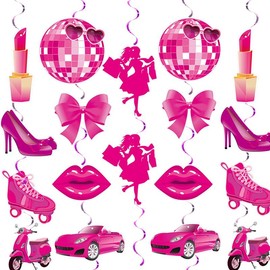 Pink Party Decorations, Hot Pink Girls' Birthday, Let's Go Bachelorette, Princess, Cowgirl, Doll Theme Party Supplies for Girls