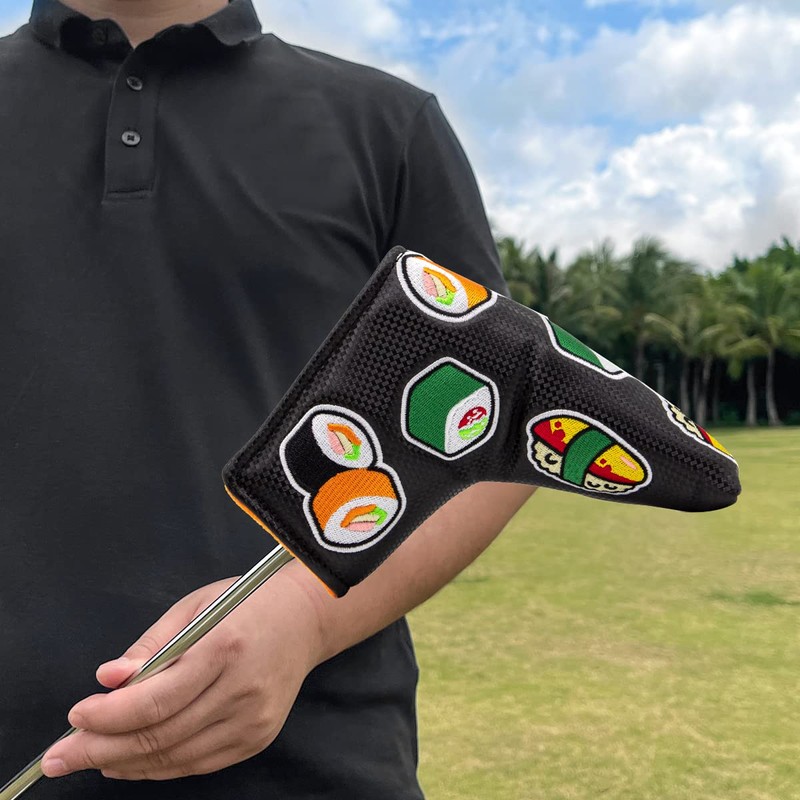 Black Golf Putter Cover Japanese Sushi,Blade Putter Headcover