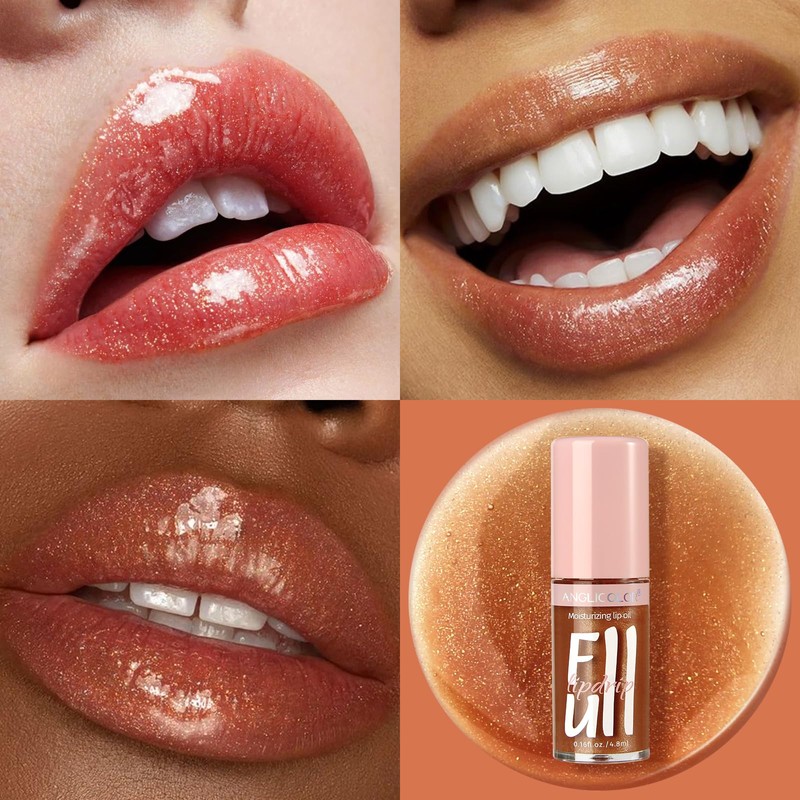 Anglicolor 2PC Lip Glow Oil Hydrating 6 Colors, Moisturizing &