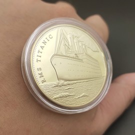 to in Memory of RMS-Titanic Travel Map Gold Plated Challenge Coin