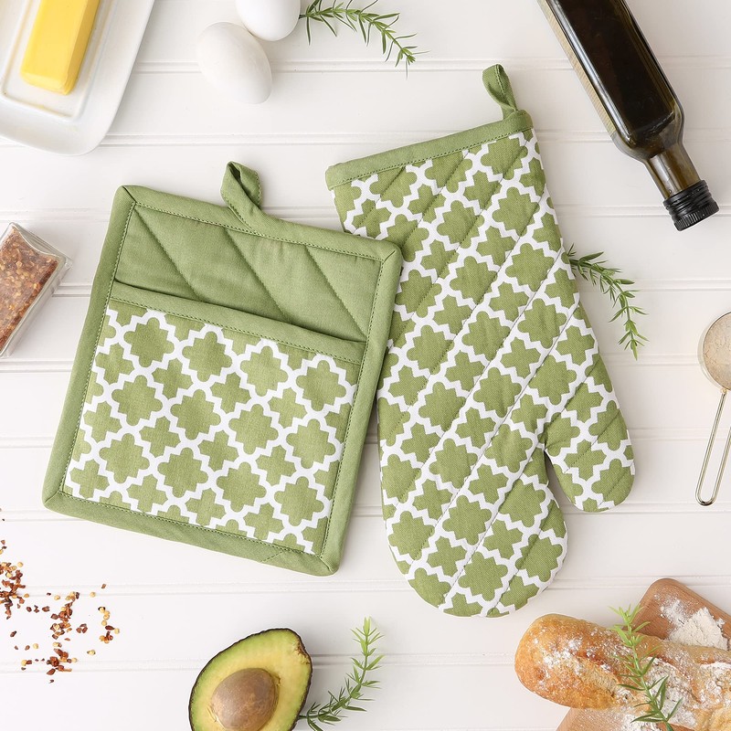 DII Lattice Basics Collection Kitchen Essentials, Oven Mitt & Potholder