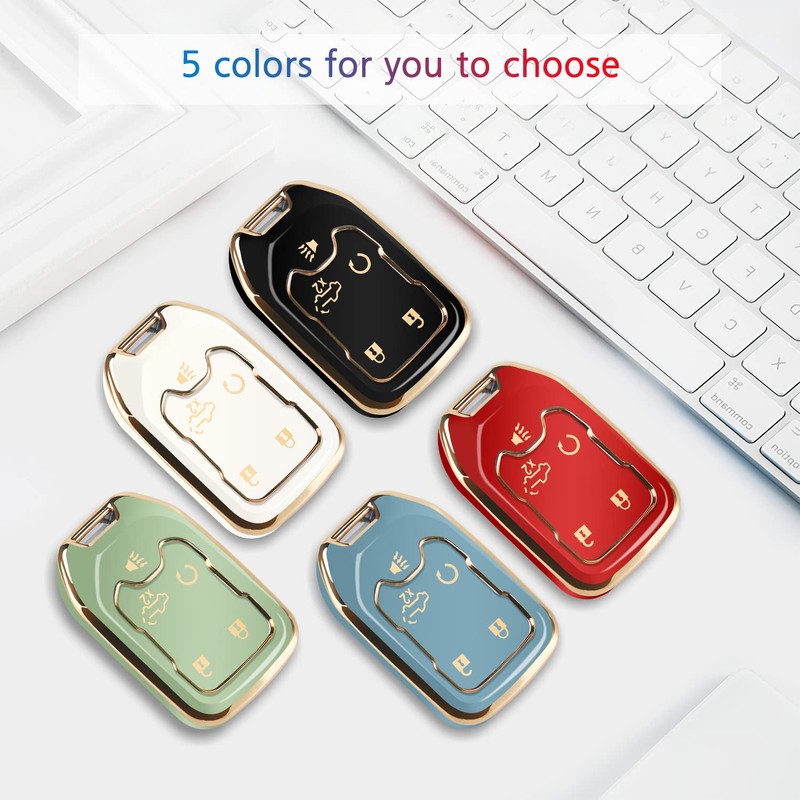 QBUC for GMC Key Fob Cover TPU Protector Case with