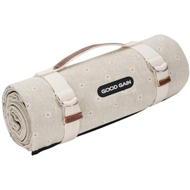 G GOOD GAIN - Manta impermeable extra grande para exteriores, para pícnic, la playa sin arena, acampar, parque senderismo, viajes, conciertos, plegable, con correa de transporte, blanca (White Flower)