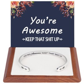 DUMBEN Funny Birthday Gifts for Women Best Friends Female Her BFF Coworker Auntie Fun Unique Thank You Jewelry Christmas Mothers Day Stuff Ideas You're Awesome