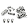 Set of 3 Stainless Steel Shackle Paracord Bracelets Cords with