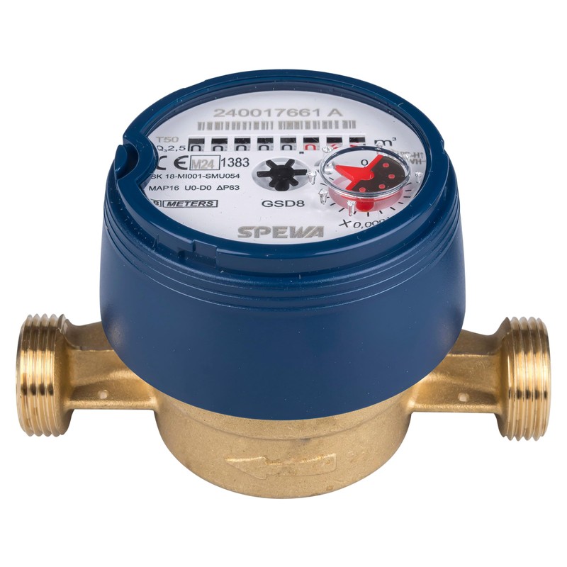 Water Meter with Mounting Kit for Stopcock Tap Calibration Current